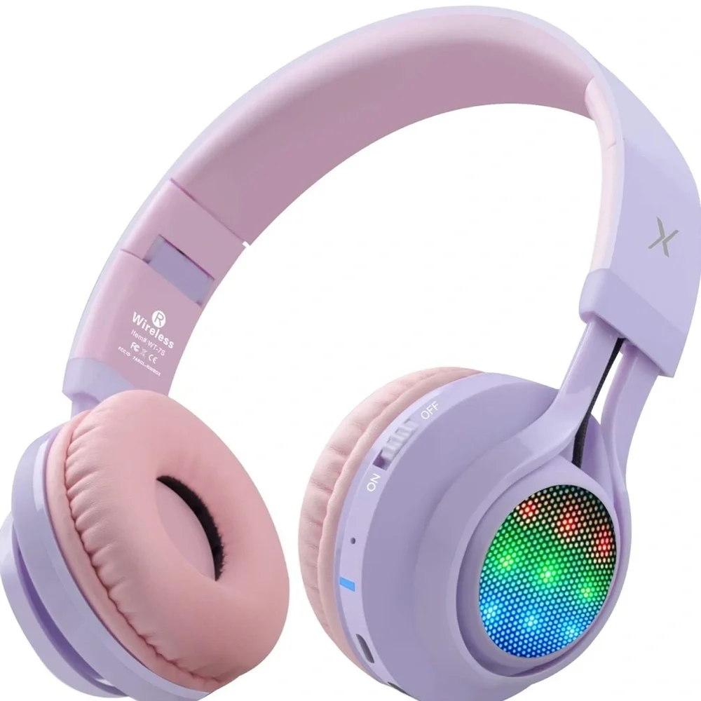 Wireless Pink and Purple Headphones